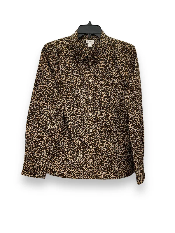 Animal Print Blouse Long Sleeve J. Crew, Size L