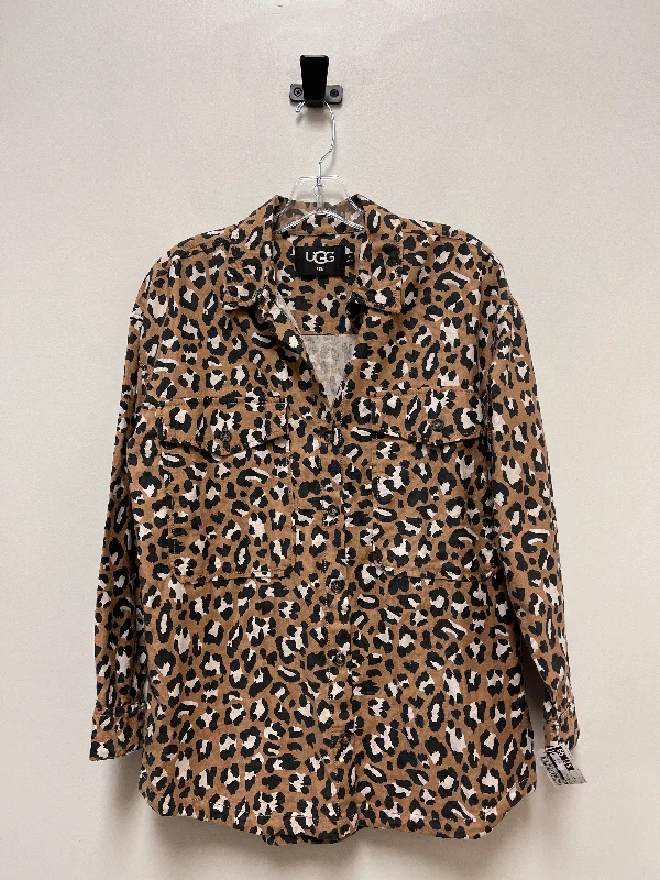 Animal Print Blouse Long Sleeve Ugg, Size Xs