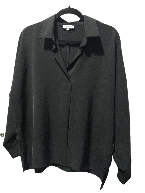 Black Blouse Long Sleeve Calvin Klein, Size M