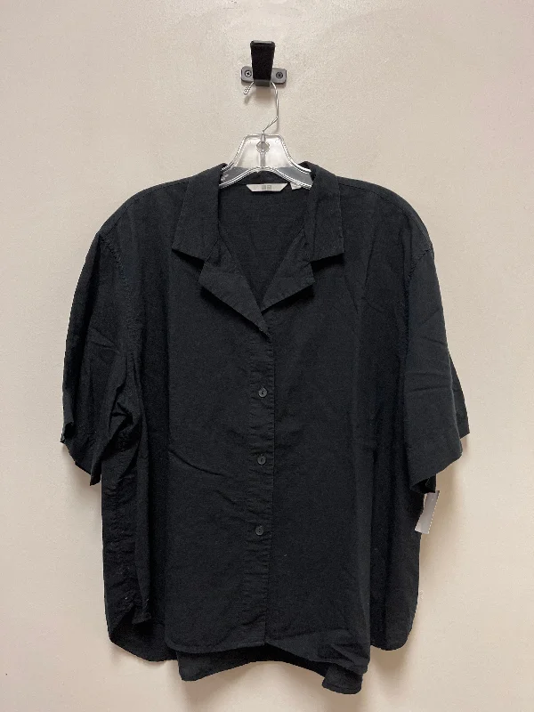 Black Blouse Short Sleeve Uniqlo, Size Xl