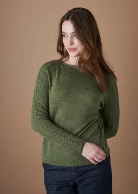 Blair Lace Raglan Sleeve Merino Top - Uimi