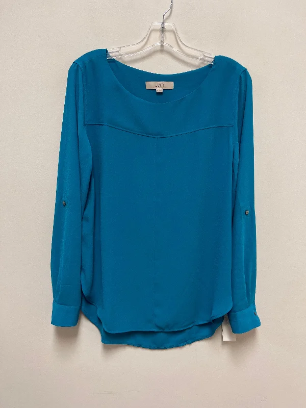 Blue Blouse Long Sleeve Loft, Size M