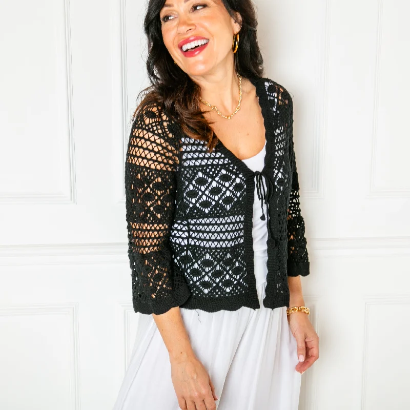 Bow Tie Crochet Cardigan