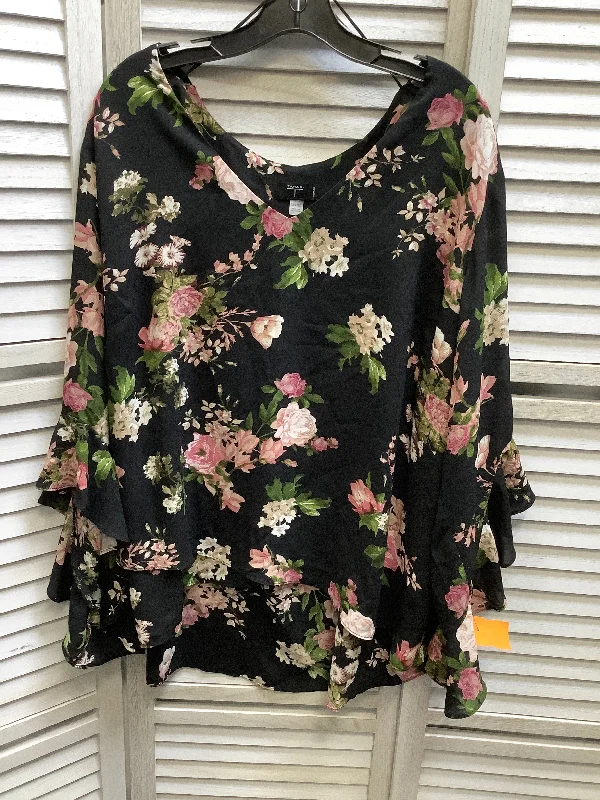 Floral Blouse Long Sleeve Tahari, Size 3x