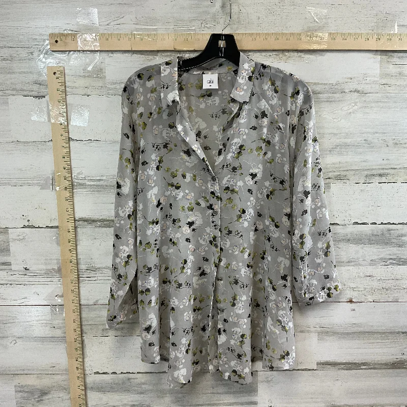 Grey Blouse Long Sleeve Cabi, Size M