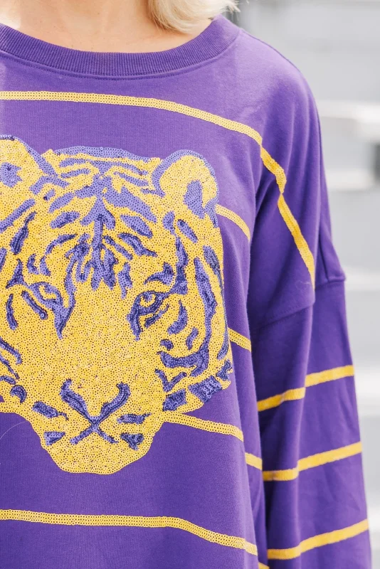 Lead The Way Purple Tiger Pullover