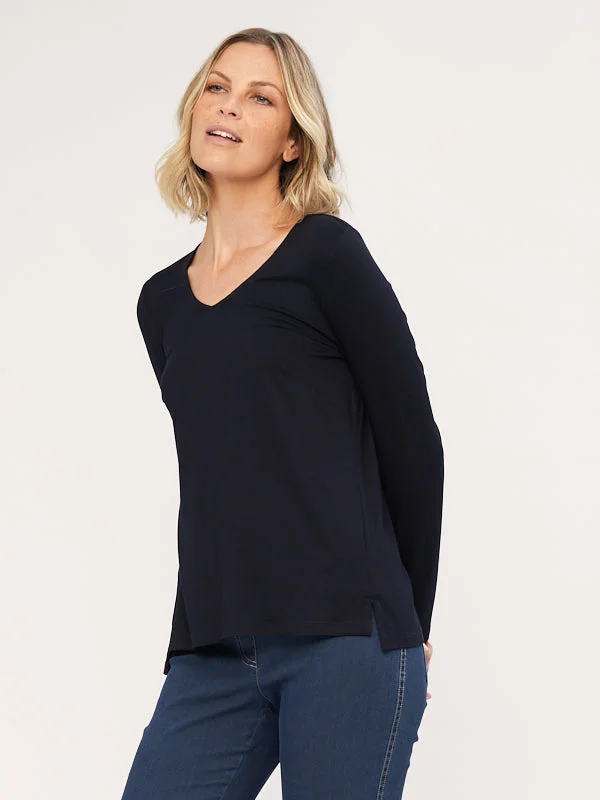 Long Sleeve V Neck Tee