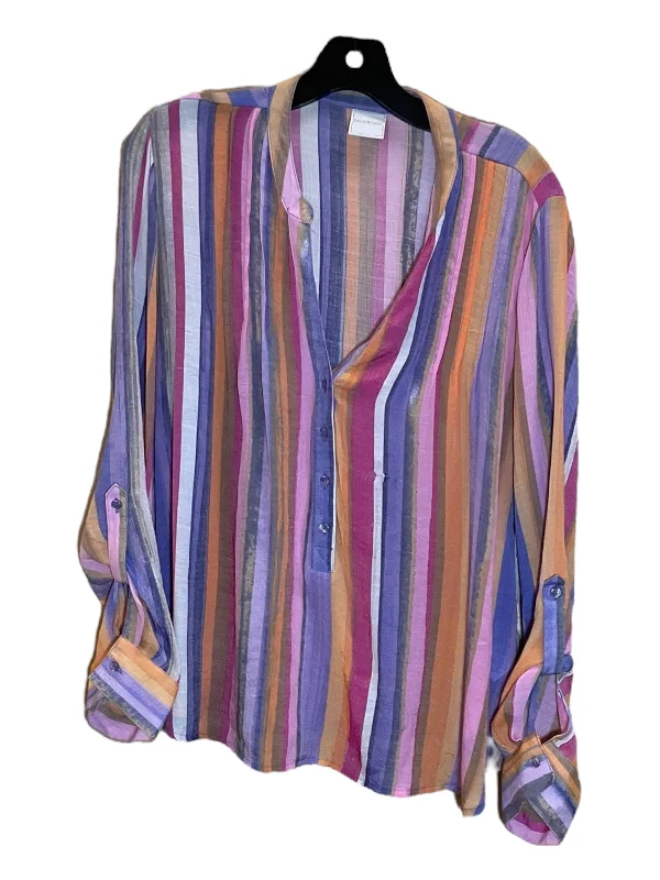 Multi-colored Blouse Long Sleeve Zac And Rachel, Size Xl