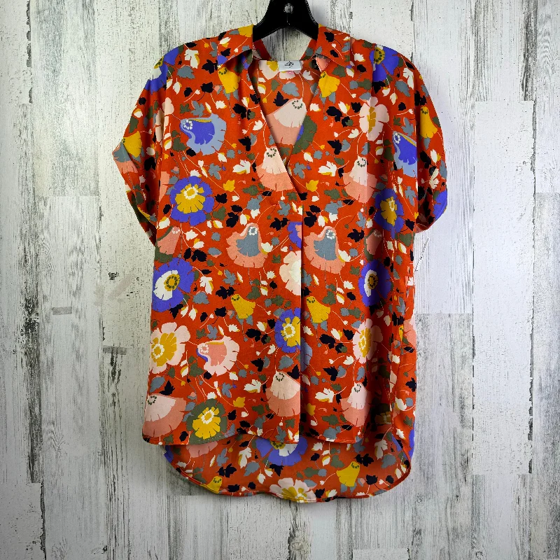 Orange & Yellow Blouse Short Sleeve Cabi, Size S