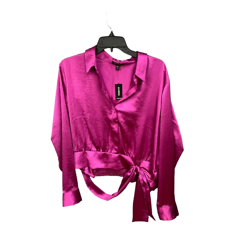 Pink Blouse Long Sleeve Express, Size Xl