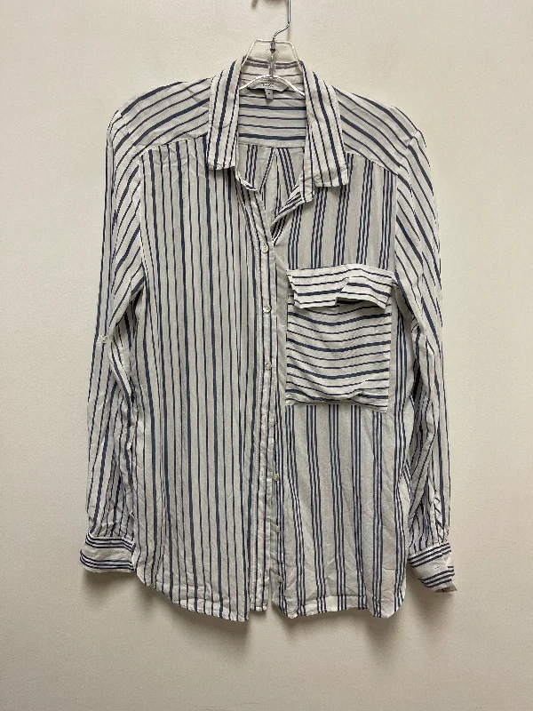 Striped Pattern Blouse Long Sleeve Clothes Mentor, Size L