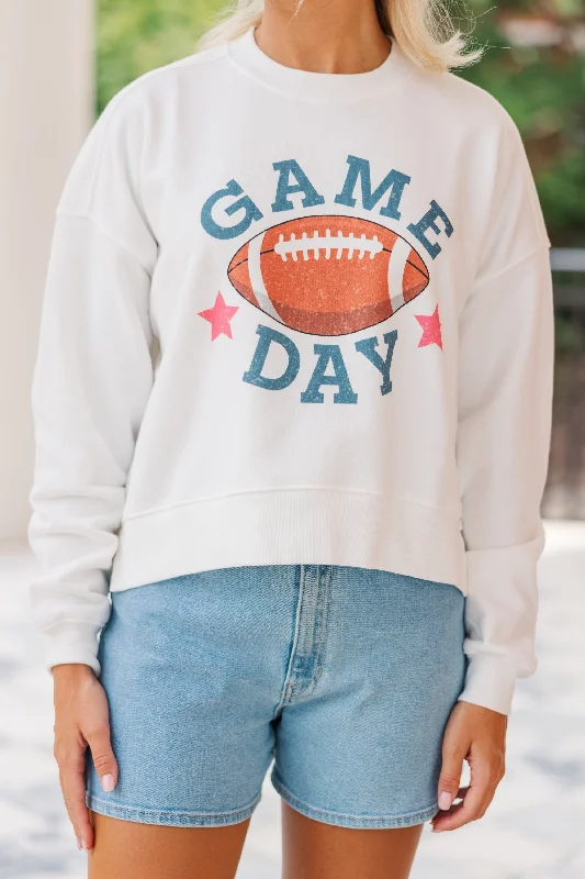 The Big Game White Graphic Sweatshirt