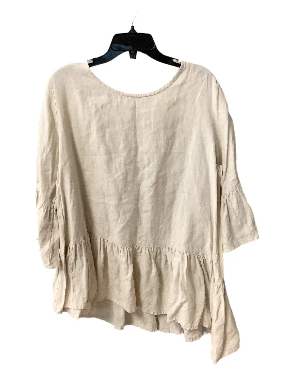 Top 3/4 Sleeve By Bryn Walker In Beige, Size: L