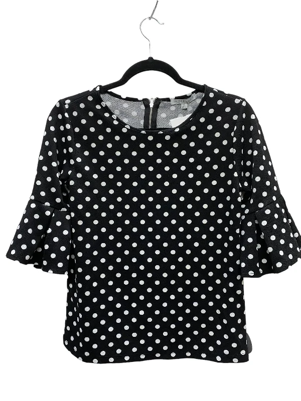 Top 3/4 Sleeve By Green Envelope In Polkadot Pattern, Size: S