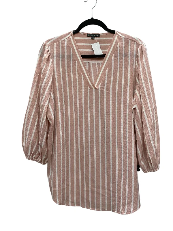 Top Long Sleeve By Adrianna Papell In Pink, Size: L