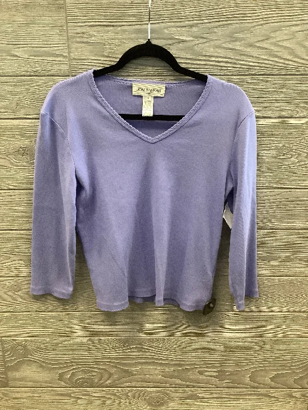 Top Long Sleeve By Jones Wear In Purple, Size: L