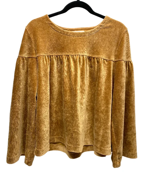 Top Long Sleeve By Madewell In Tan, Size: Large