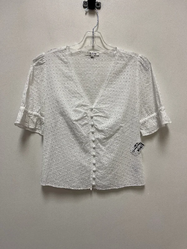 White Blouse Short Sleeve Madewell, Size S