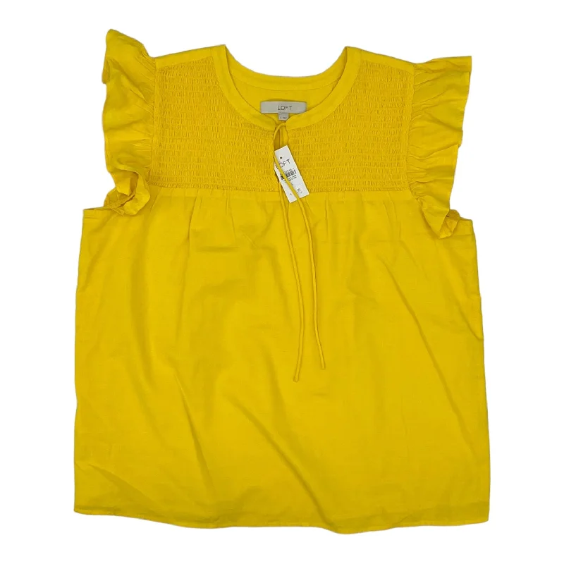 YELLOW BLOUSE SS by LOFT Size:L