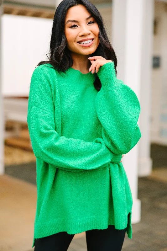 As It Happens Kelly Green Bubble Sleeve Sweater