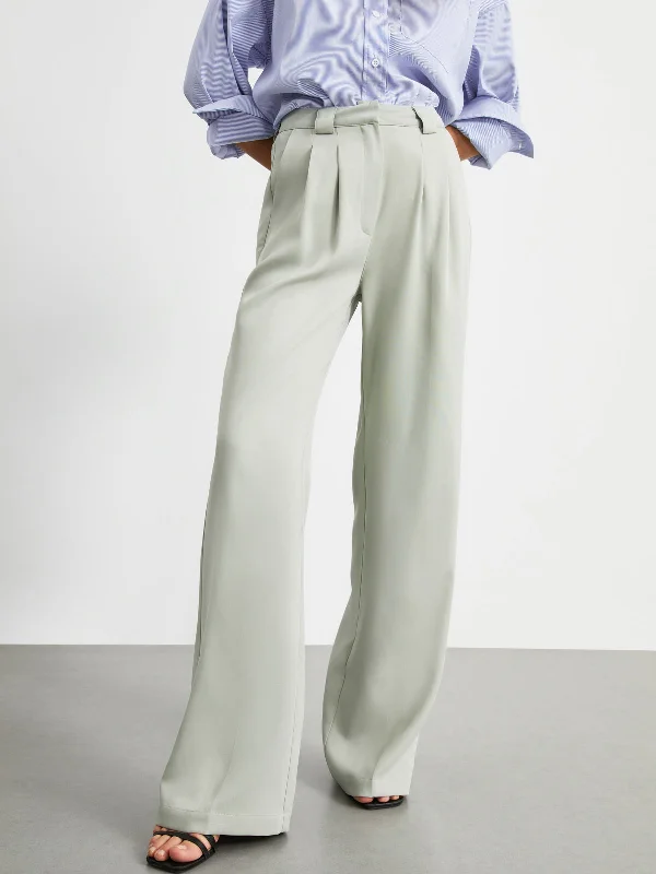 BerryBetty - Business Casual Pockets Pleat Wide Leg Pants