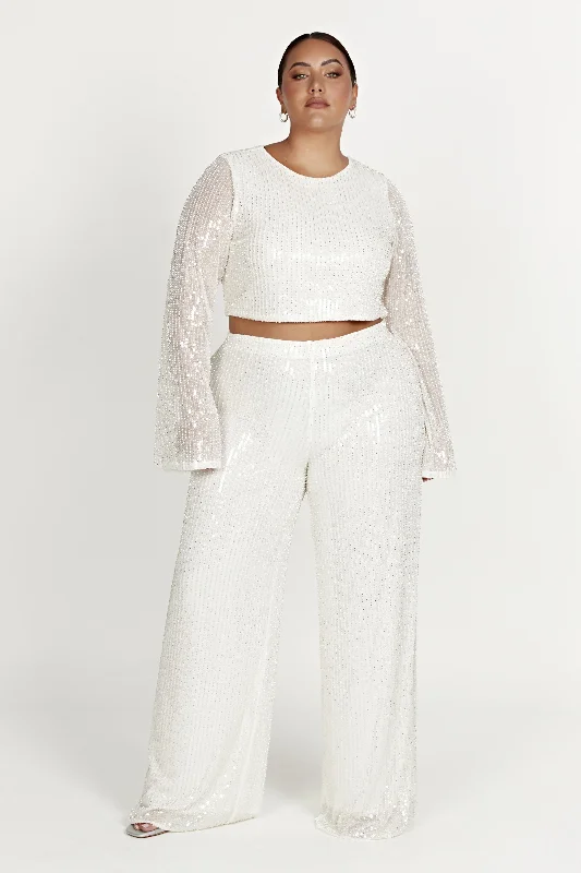 Diaz Sequin Pants - White