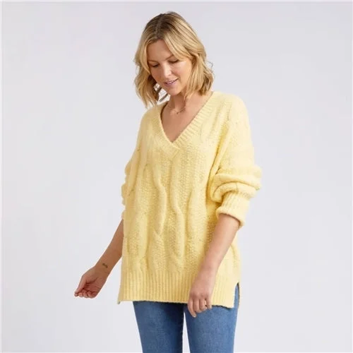 Elm Tallulah Cable Knit - Banana