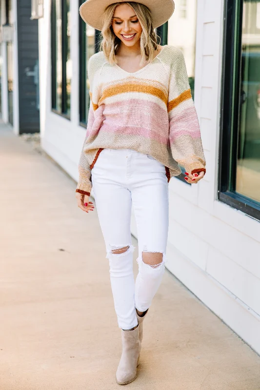 Good Days Ahead Mustard Yellow Striped Sweater