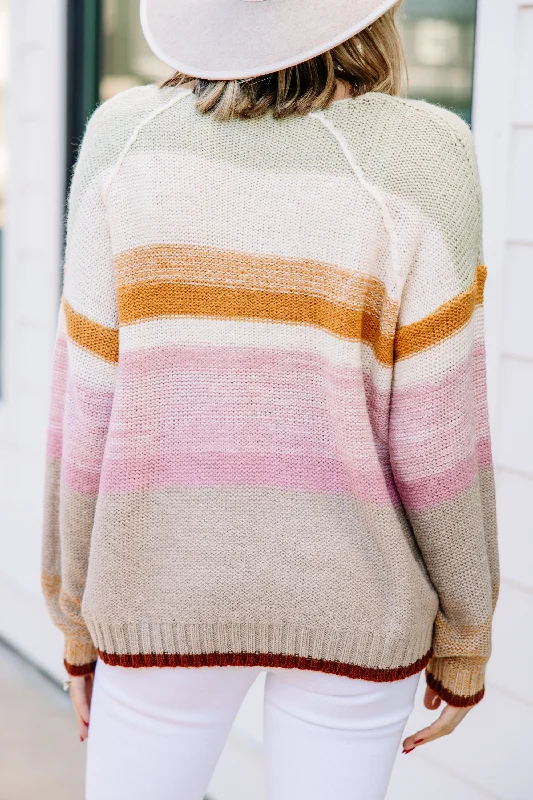 Good Days Ahead Mustard Yellow Striped Sweater