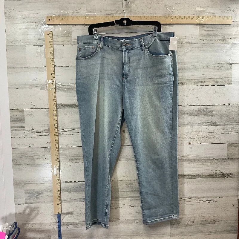 Jeans Cropped By Eddie Bauer In Denim Blue, Size: 12