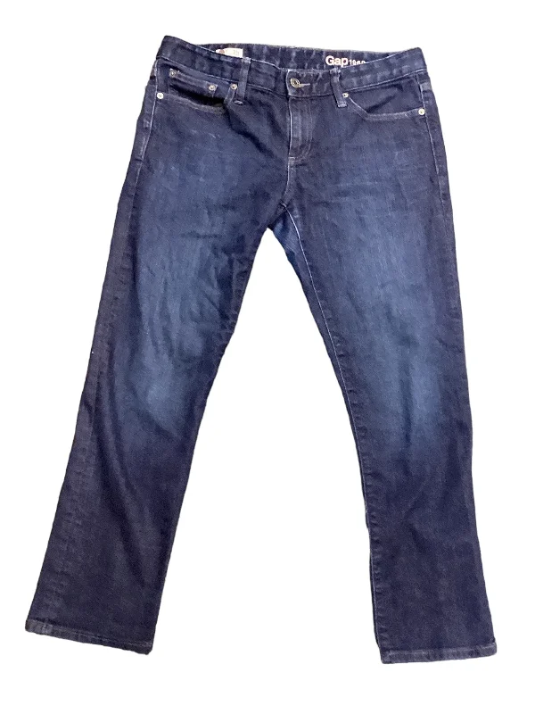 Jeans Straight By Banana Republic In Blue Denim, Size: 4