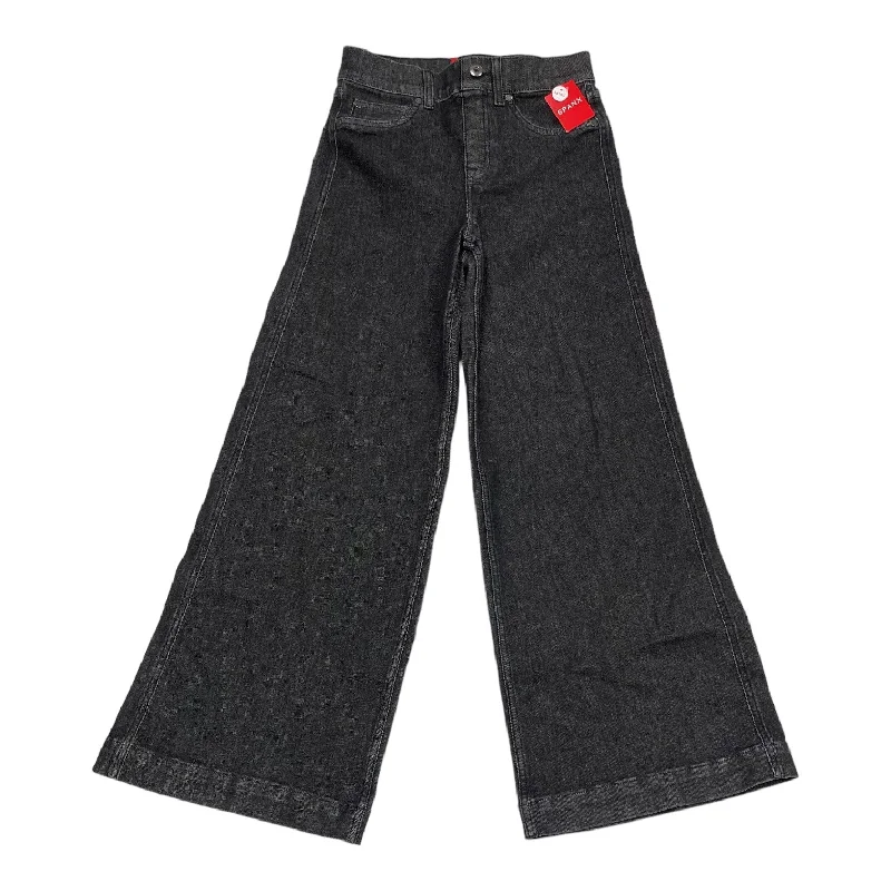 Jeans Wide Leg By Spanx In Black Denim, Size: S