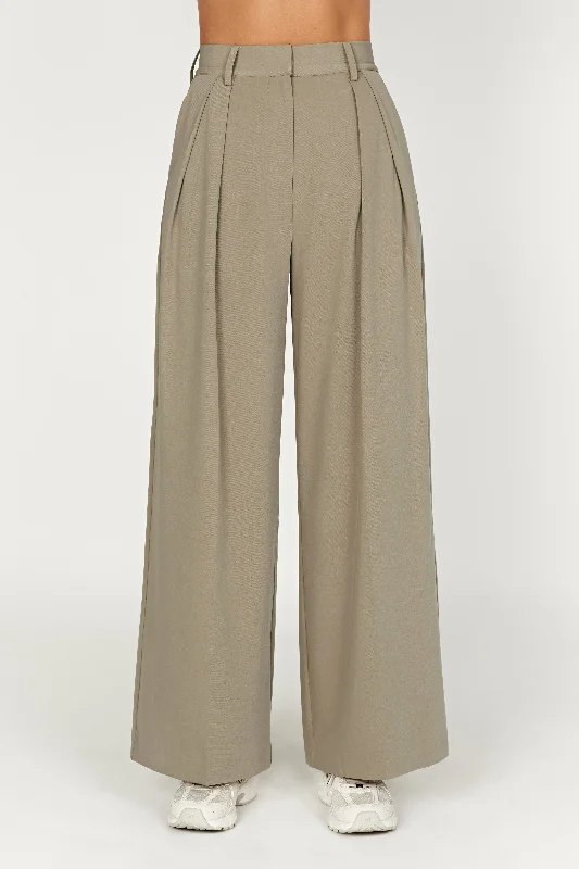 Jemima Straight Leg Pants - Olive