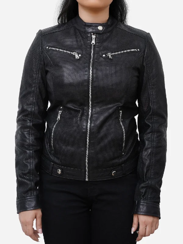 Layla Motorcycle Black Vintage Leather Jacket