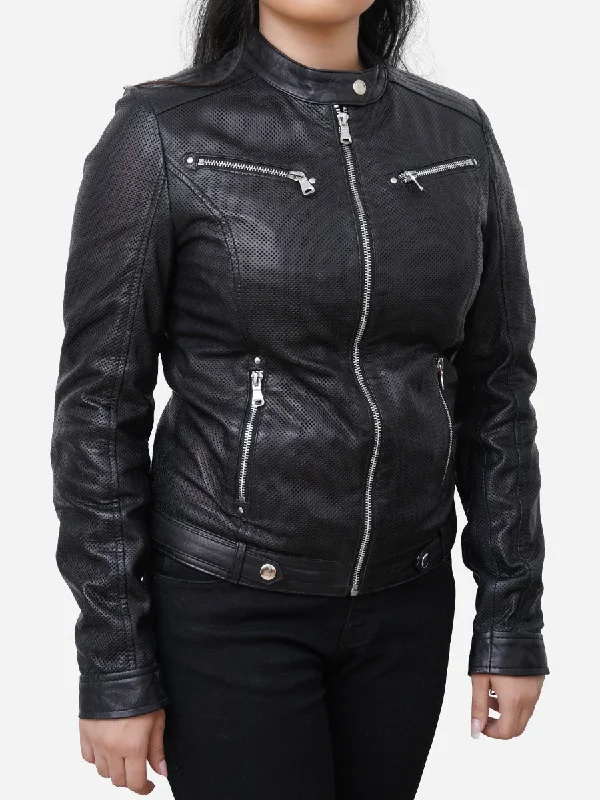 Layla Motorcycle Black Vintage Leather Jacket