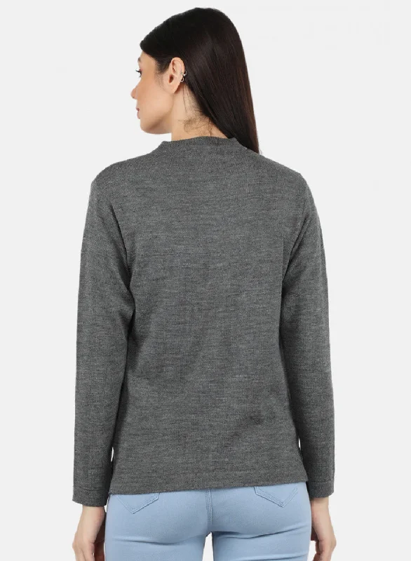 Women Grey Solid Cardigan