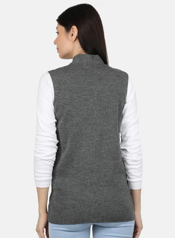 Women Grey Solid Cardigan