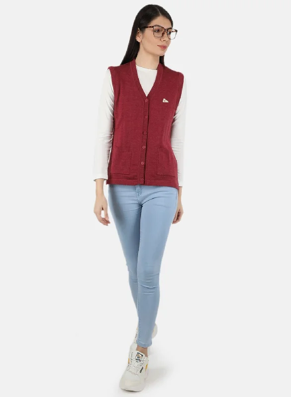 Women Pink Solid Cardigan