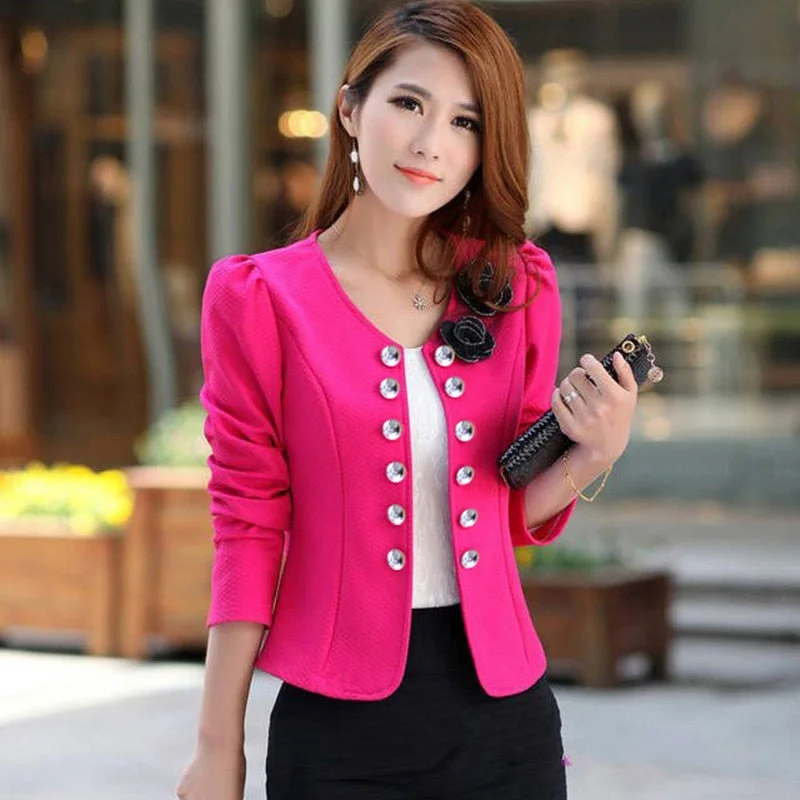 Spring Ol Summer Style Slim Female Short Woman Clothes Jackets Suits Outwear