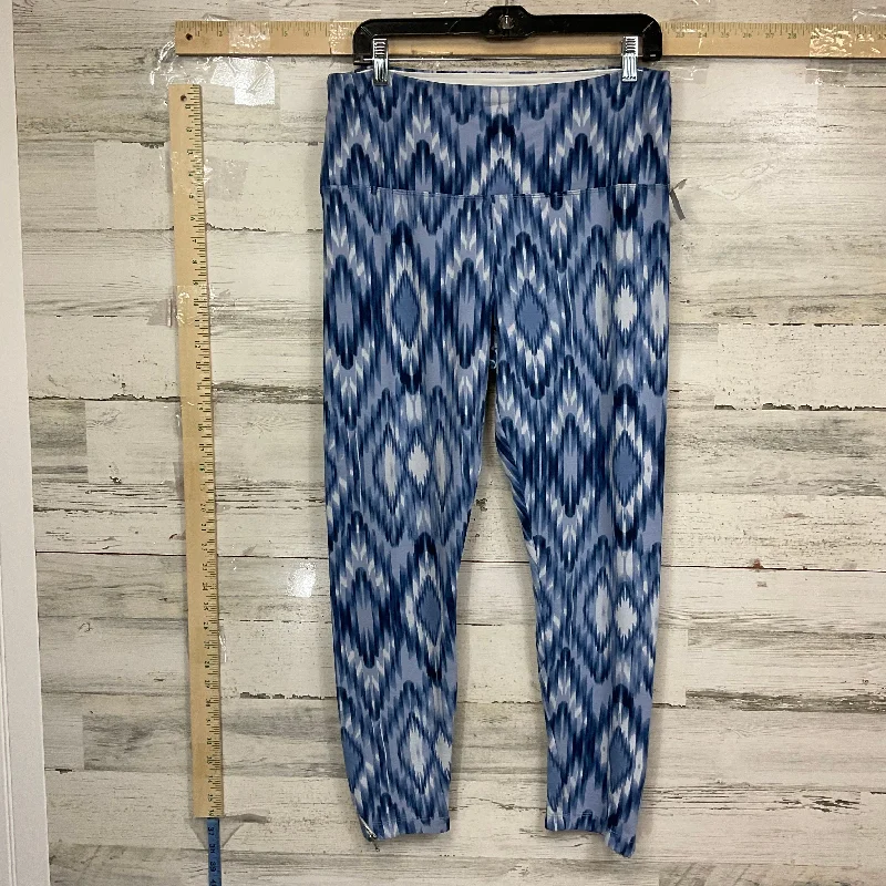 Pants Leggings By Lysse In Blue & White, Size: Xl