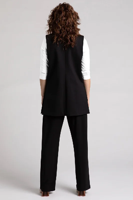 Ponte Sleeveless Jacket | Black