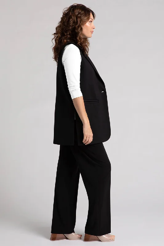 Ponte Sleeveless Jacket | Black