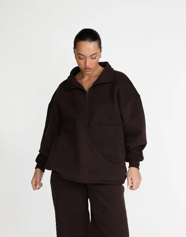 Remy Quarter Zip Jumper (Chocolate)