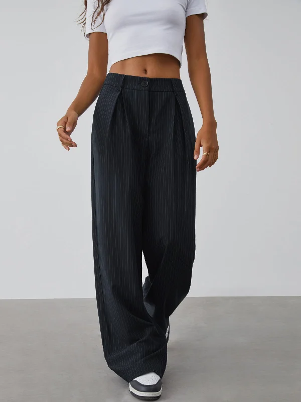 BerryBetty - Shock Value Pinstripe Wide Leg Dress Pants