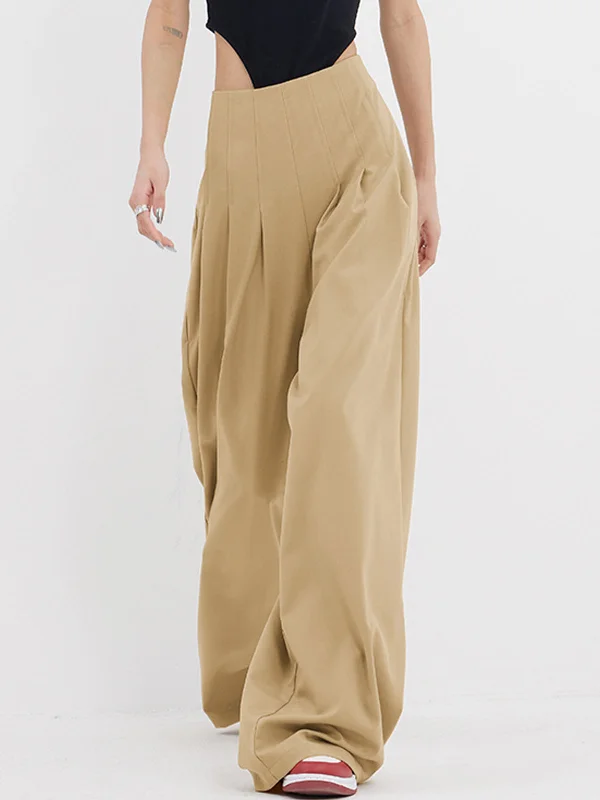 BerryBetty - Street Oversized Pleat Wide Leg Pants