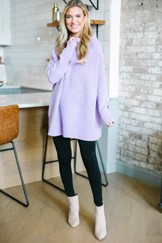 The Slouchy Lavender Purple Mock Neck Tunic