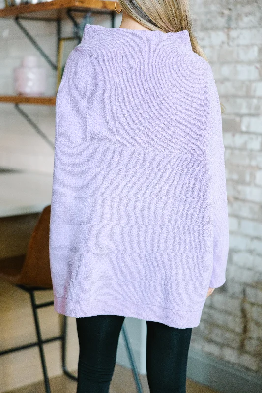 The Slouchy Lavender Purple Mock Neck Tunic