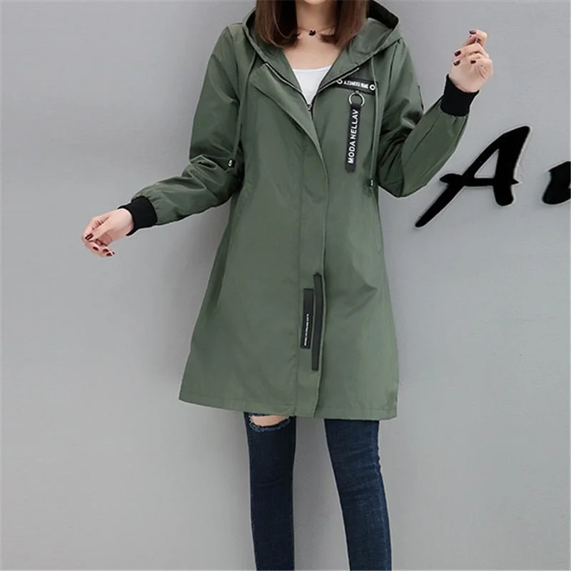 Trench Coat Womens Spring Autumn Hoodies Tops Slim Students Baseball