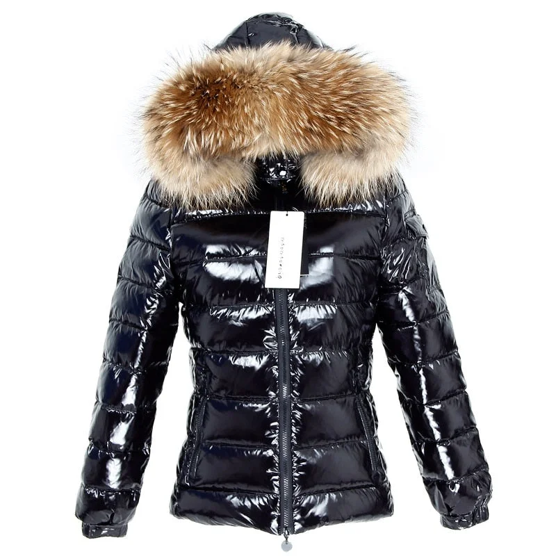 Winter Jacket Women Real Fur Coat Parkas Duck Down Lining Coat