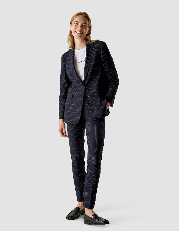 Essential Blazer Navy Pinstriped